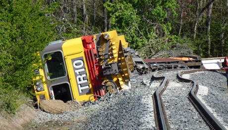 Figure 2: Locomotive TR10 at the derailment site